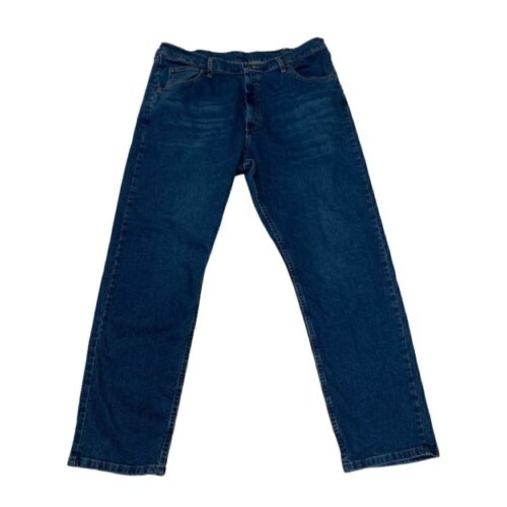 Wrangler Men's Denim Jeans Size 38 x 32 Dark Wash Straight Fit Cotton 5-Pocket